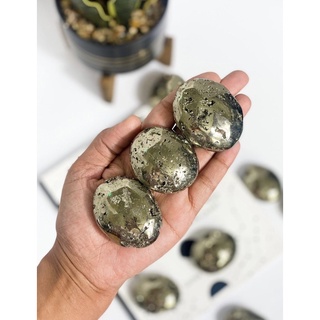 Natural Pyrite PalmStone ไพไรต์ ปาล์มสโตนTop Quality Pyrite is a powerful protection stone which protects against forms