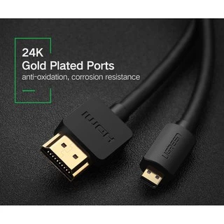 UGREEN รุ่น HD127 สาย Micro HDMI to HDMI รองรับ 4K 60Hz/FHD/3D หัวต่อชุบทอง สายยาว 1-3m