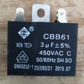 แค๊ปพัดลม 3.0UF 450VAC CBB61 ขาเสียบ