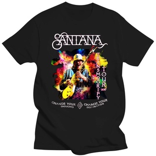 เสื้อยืดผ้าฝ้ายCOTTON ขายดี ใหม่ Carlos Santana Transmogrify Usa Tour เสื้อยืดลําลอง สําหรับผู้ชาย แขนสั้น พิมพ์ลายS-5XL