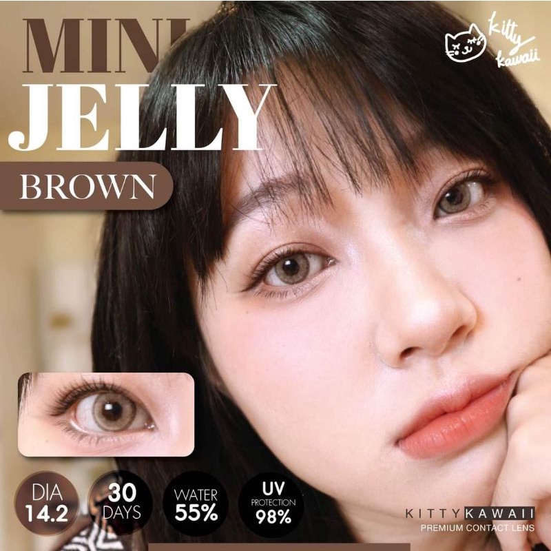 Mini Jelly Brown สายตา-50ถึง-6.50 คอนแทคเลนส์ Kitty kawaii