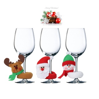 1 Pc Pack New Year Christmas Wine Glass Decorations / Snowman Elk Santa Claus Party Decorations / Home Table Bar Decor Supplies