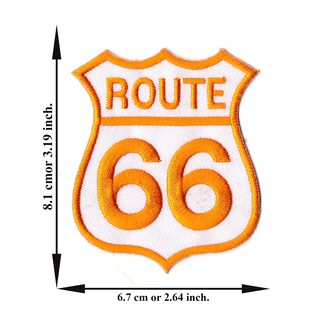 ตัดรีด ตัวรีดติดเสื้อ อาร์มปัก ติดเสื้อปัก ปักเสื้อ DIYลาย ROUTE 66 สี6