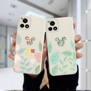 ดอกไม้ เคส Realme C3 C17 C25 C12 7i C11 2021 C21Y C15 C21 C20 C25S 5 5S 5i C1 C25Y C2 C3i 6i C20A realme Narzo 20 10 10A 20A 30A C31 C35 กันกระแทก เคสโทรศัพท์มือถือแบบนิ่ม ลายมิกกี้ มินนี่เมาส์ สําหรับ เคสเรียลมี