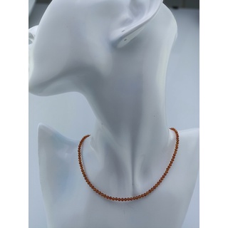 Silver thai 925 Sterling Silver Red Agate Beads Necklace สร้อยคอลูกปัดอาเกตสีแดงเงินแท้ 925