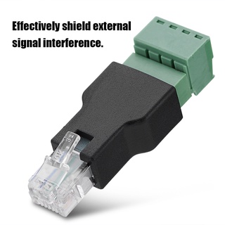 อุปกรณ์ขั้วต่ออีเธอร์เน็ตเชื่อมต่อ Rj11 6P4C Male To 4 Pin Screw Terminal