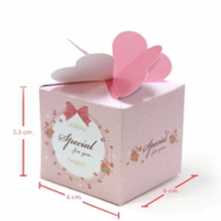 กล่องสบู่ ลายดอกไม้ลายจุดสีชมพู 60 ชิ้น 5.5cm 005427