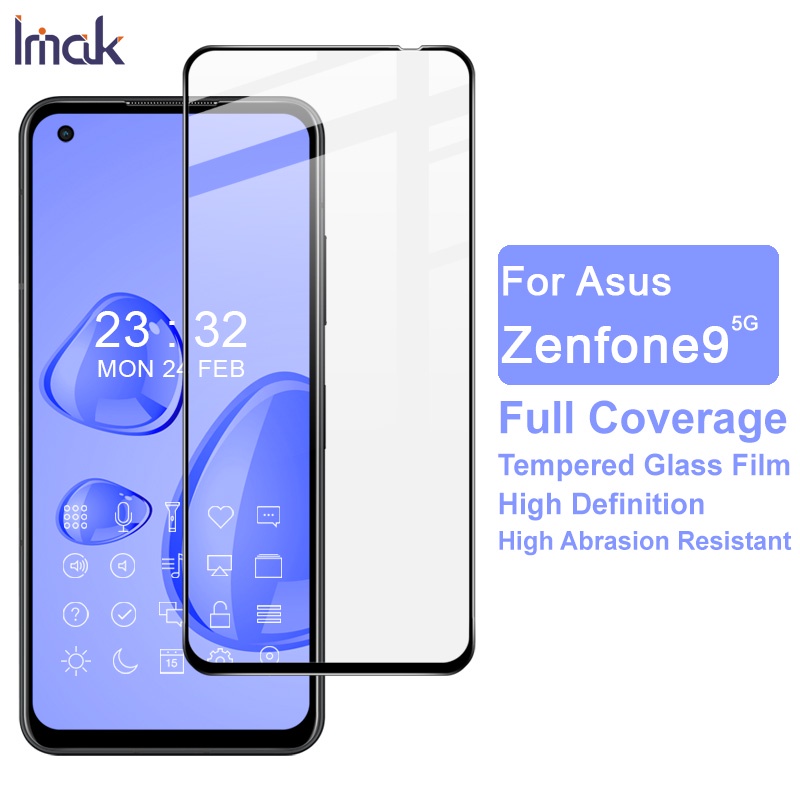 Imak for ASUS ZenFone 9 5G กระจกนิรภัยเต็มกาวฝาครอบปกป้องหน้าจอฟิล์มป้องกัน