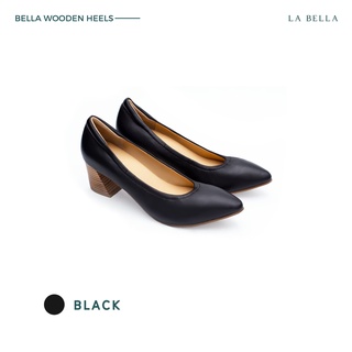 LA BELLA รุ่น BELLA WOODEN HEELS - BLACK