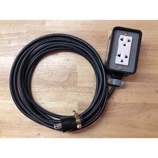 ปลั๊กคู่กราวน์ 2ช่อง พร้อมใช้งาน ขนาด 2x1.5 aqmm.
