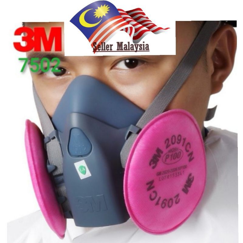 (1 คู่) 3M 2091 2097 Particulate Filter Mask Respirator niosh 6200 7502