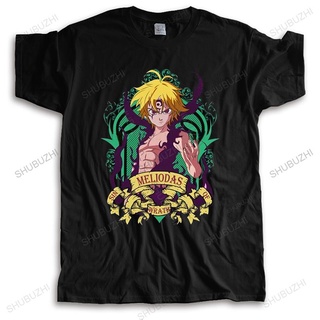 [S-5XL] เสื้อยืดแขนสั้น ผ้าฝ้าย พิมพ์ลายอนิเมะ The Seven Deadly Sins Manga Nanatsu no Taizai Meliodas Demon สไตล์คลาสสิก