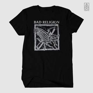 เสื้อยืด พิมพ์ลายวงร็อค BAD RELIGION BAD RELIGION CORN สีเทา โลหะ MONO VERSIONS-5XL