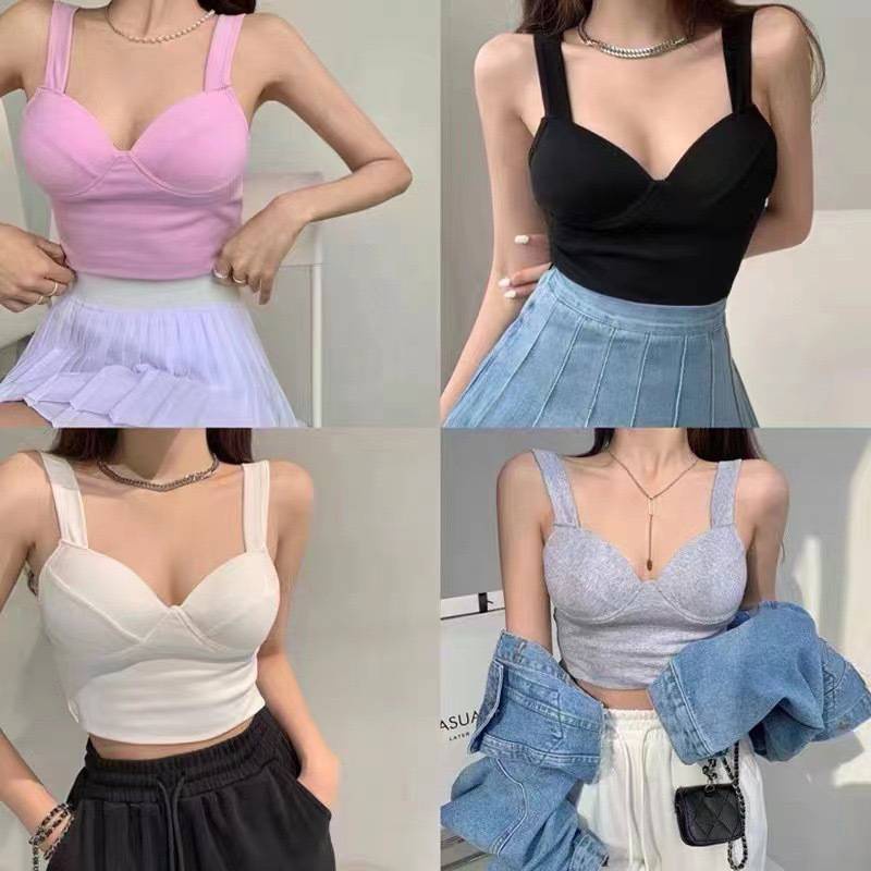 SALABO(พร้อมส่ง)🧜‍♀️เสื้อสายเดี่ยว ครอปสายเดี่ยวมีฟองน้ำ ผ้ายืดได้เยอะ เก็บทรงดีมาก🧜‍♀️ #H11