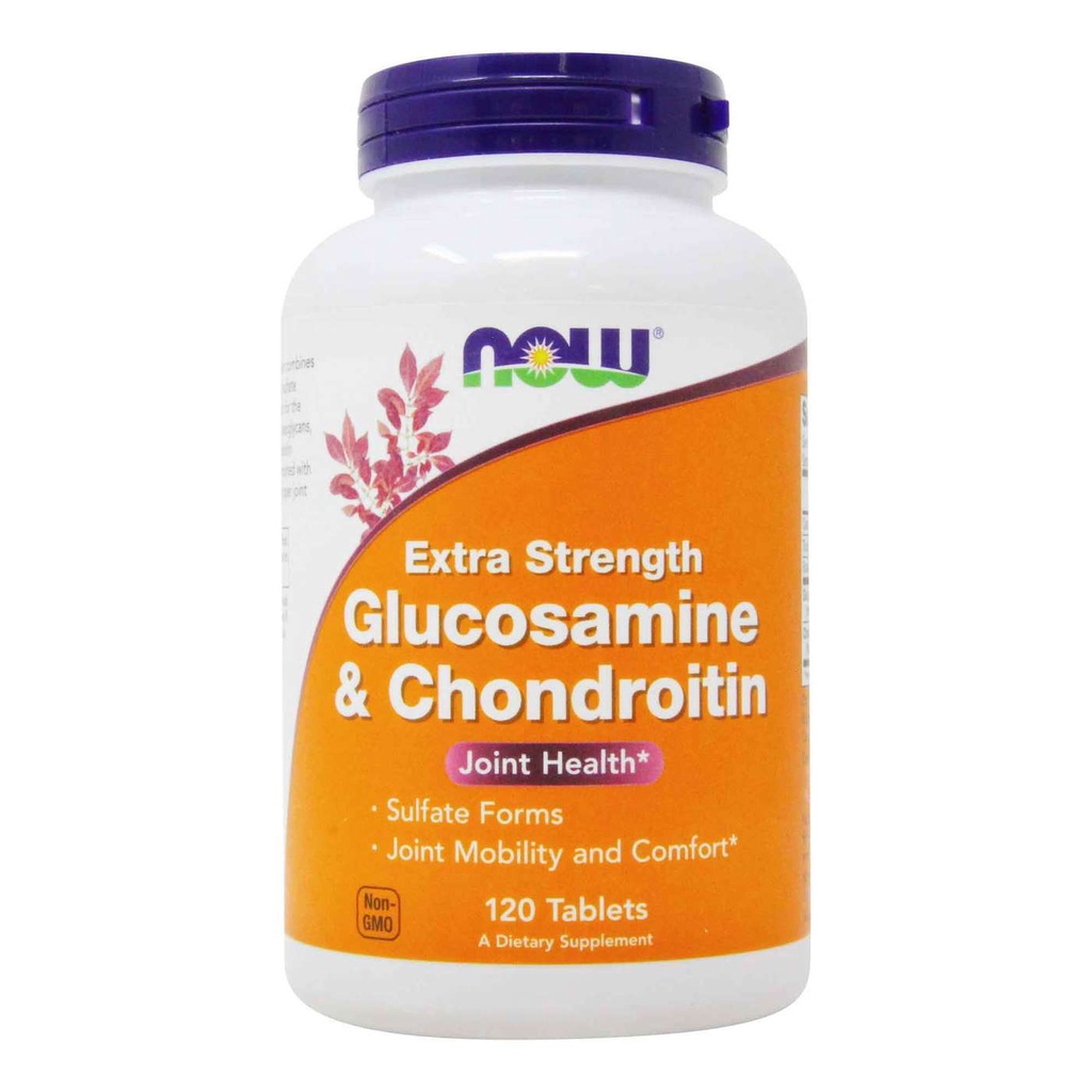 NOW Foods, Glucosamine &amp; Chondroitin, Extra Strength, 120 Tablets/240 Tablets