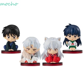 MOCHO Childrens Toys Sesshoumaru Halloween Gift Sitting Posture Inuyasha Toys Gift Anime Christmas Collection 4pcs/lot Model Doll Action Figure