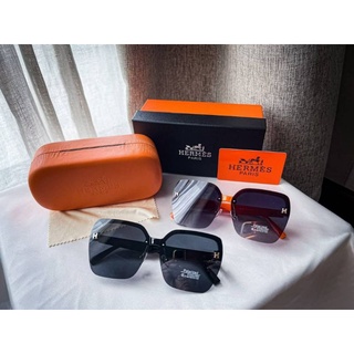 พร้อมส่ง แว่นกันแดด แว่นกันแดดผู้หญิง HERMES พร้อมกล่องหรู แว่นทรงสี่เหลี่ยม uv400  แว่นตากันแดดแฟชั่น แอเมส แว่นแฟชั่น