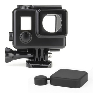 เคสซิลิโคน กันน้ํา พร้อมฝาปิดเลนส์ สําหรับ GoPro Hero 4 สีเงิน