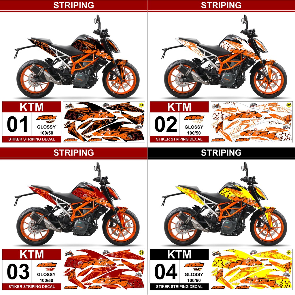 สติกเกอร์ Ktm DUKE 250 Semifullbody Striping สําหรับติดตกแต่ง AR01 พร้อมส่ง