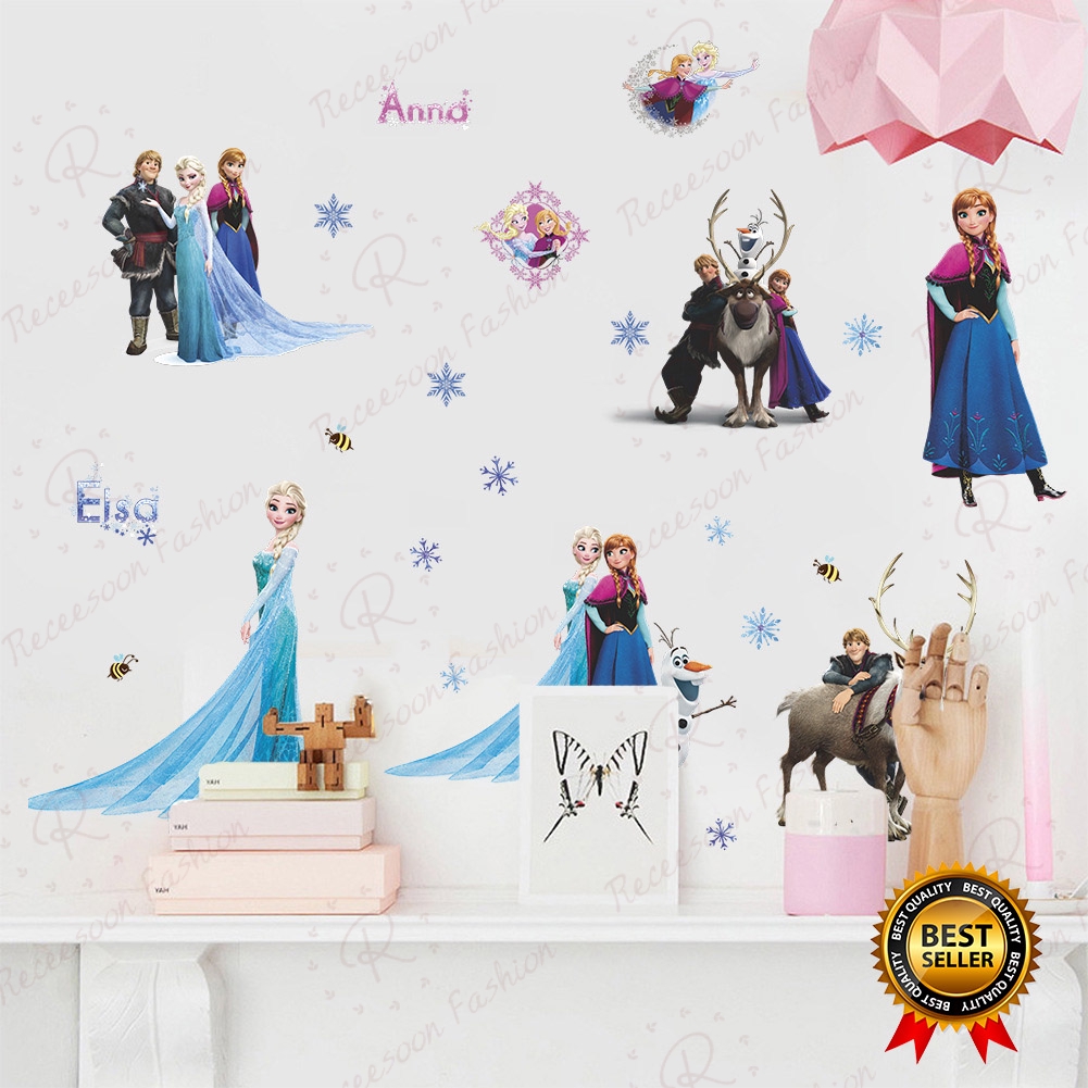 Disney Frozen Elsa Anna Wall Stickers Decal Girls Art 3d Window