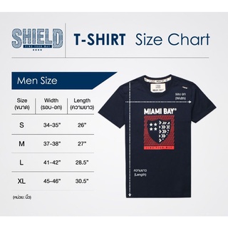 Miamibay T-shirt เสื้อยืด รุ่น Shield แฟชั่น คอกลม ลายสกรีน ผ้าฝ้าย cotton ฟอกนุ่ม ไซส์ S M L XL