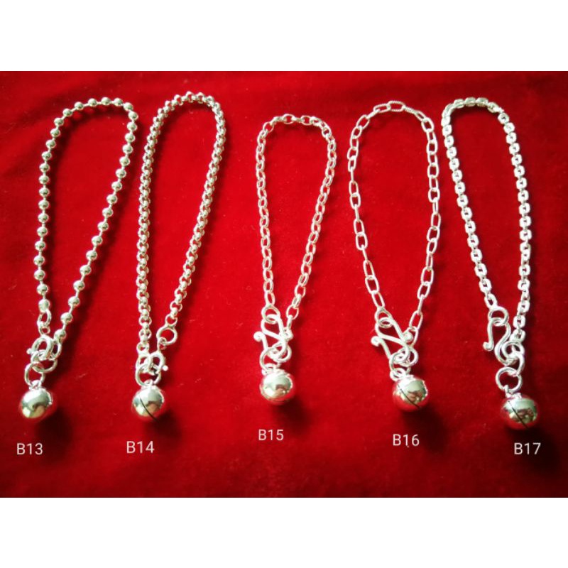 สร้อยข้อมือเงินแท้ ขนาด สร้อยเด็ก และ สร้อยผู้ใหญ่ แบบ B13-B17