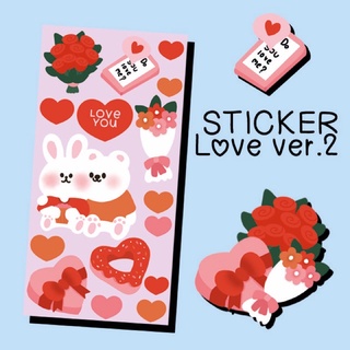 สติกเกอร์ LOVE Ver.2 (ขาวมัน/PP) ไดคัท