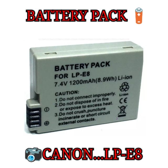 Battery LP-E8 FOR CANON EOS 550D, 600D, 700D, 650D, 700D,...