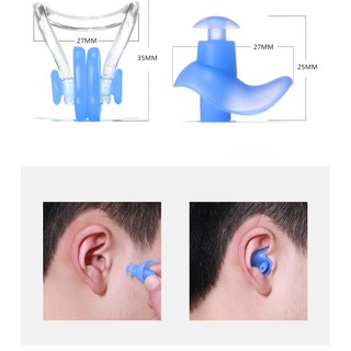 Adult Silicone Diving Swimming Waterproof Set Earplug Ear Plug + Nose Clip + Box