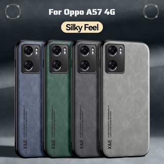 เคสโทรศัพท์มือถือหนัง กันกระแทก ป้องกันกล้อง พร้อมแผ่นโลหะ หรูหรา สําหรับ Oppo A57 A56s 4G 2022