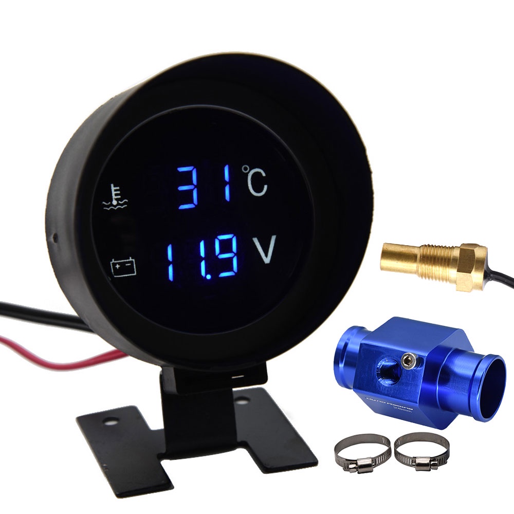 H รถดิจิตอล Led อุณหภูมิน้ํา -10-110เซลเซียสน้ําอุณหภูมิ Joint ท่อเซ็นเซอร์ 10 มม.อะแดปเตอร์ 1/8NPT โวลต์มิเตอร์ 2 IN 1