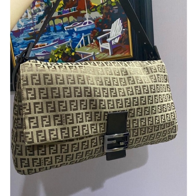 Fendi zucca big mamma bag ของแท้ สวย กระเป๋ามือสอง แบรนด์เนม เฟนดิ ฟินดิ