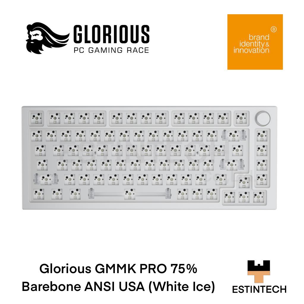 Keyboard คีย์บอร์ด Glorious Gmmk Pro 75 Barebone Ansi Usa White Ice