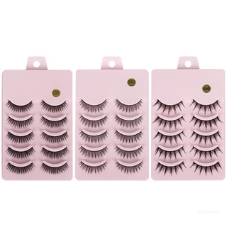 Xixi 5 Pair Natural False Eyelashes Japanese Style Cosplay Fake Eyelashes Anime Lashes Thick Eyelashes Extension Manga L