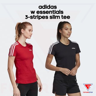เสื้อยืดคอกลมผู้หญิง adidas W Essentials 3-Stripes Slim Tee