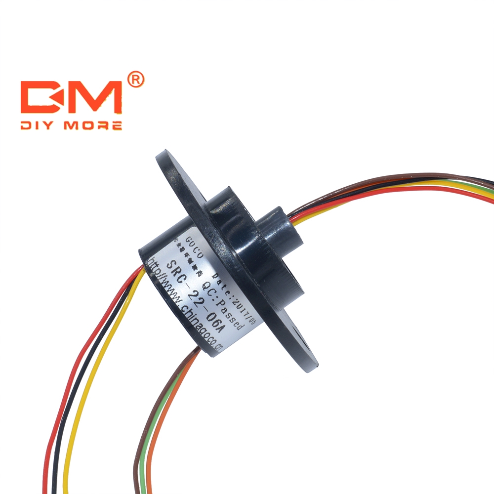 Diymore Ac 220V 250Rpm 6 สาย 6 ตัวนําแคปซูล ขนาดกะทัดรัด สลิปริง สําหรับอุปกรณ์ทดสอบไฟฟ้ากล้องวงจรปิด (22 มม.)
