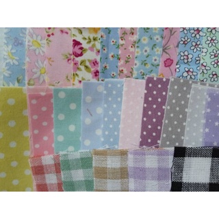 50ชิ้น 10×10ซม. ผ้าคอตตอล cotton ตัดสำเร็จ สำหรับงานต่อผ้า quilt patch work งานฝีมือ งานประดิษฐ์ ตัดเย็บ