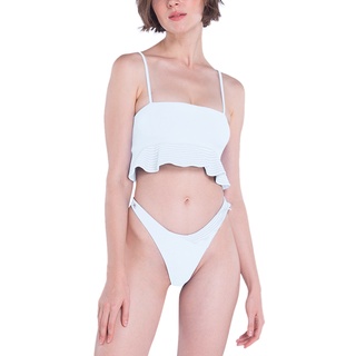 Angelys Balek ชุดว่ายน้ำPeplum Bikini &amp; Brazilian Brief Swimsuit รุ่น SS22SW00104402 สีขาว