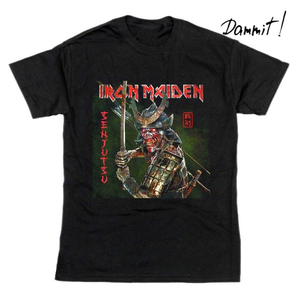 เสื้อยืด IRON MAIDEN SENJUTSU MUSIC - เสื้อยืด PREMIUM BAND - สีดํา - S, M, L, XL, XXL