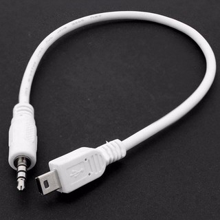 New White Portable 3.5mm Male Stereo Plug to Mini USB Male Plug Adapter Converter Audio Cable 50cm EB10107