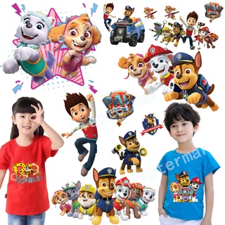 แผ่นแพทช์ความร้อน พิมพ์ลายการ์ตูน Paw Patrol Iron on Patches สําหรับตกแต่งเสื้อผ้าเด็ก DIY