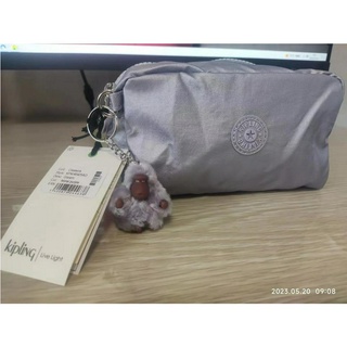 Kipling k14542 กระเป๋าเครื่องสําอาง กระเป๋าคลัทช์ ผ้าแคนวาส แบบหนา น้ําหนักเบา สีม่วง