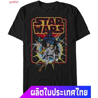 เสื้อยืดลำลอง Star Wars Mens Old School Comic Graphic T-Shirt Sports T-shirt