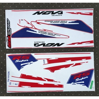 สติ๊กเกอร์ NOVA  RS Super โนวา ปี 1992 ติดรถสีแดง ราคาถูกที่สุด สีสวย คุณภาพดี