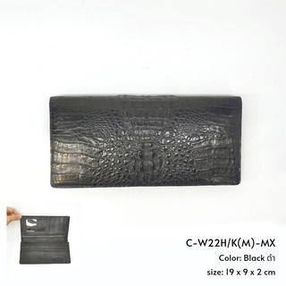 Prang Crocodile Leather Long Bi-fold Wallet กระเป๋าสตางค์สองพับยาว หนังจระเข้ รหัส C-W22H/K(M)-MX