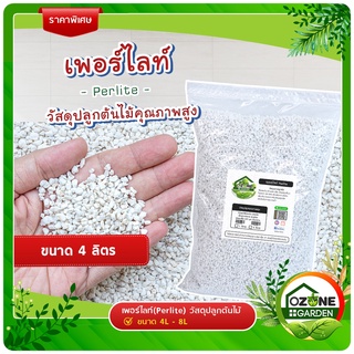 เพอร์ไลท์ Perlite วัสดุปลูกคุณภาพสูง ผสมดินปลูก ต้นกล้า แคคตัส ไม้ประดับ น้ำหนักเบา ระบายน้ำได้ดี แบบแบ่งขาย 4 ลิตร