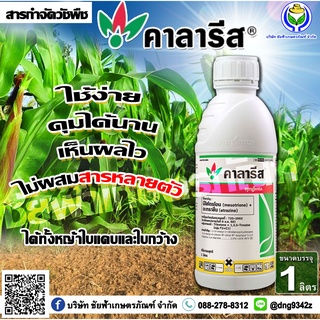 คาลารีส 1ลิตร สารสามัญ(มีโซไตรโอน+อะทราซีน) กำจัดวัชพืชใบแคบ และใบกว้าง (ชัยฟ้าเกษตรภัณฑ์)