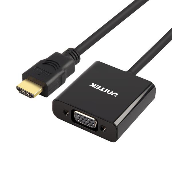UNITEK Y-6333 HDMI TO VGA CONVERTER, SUPPORT VGA 1080P WITH AUDIO สายแปลงสัญญาณ hdmi to vga พร้อมสาย