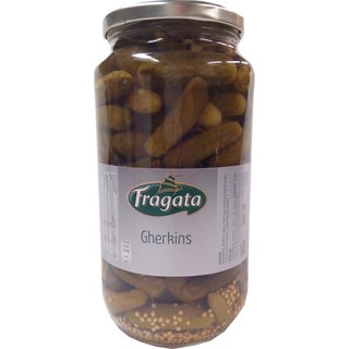 ฟรากาต้าเจอร์กินส์ในน้ำส้มสายชู 935 กรัม/Fragata Whole Gherkins In Vinegar 935g