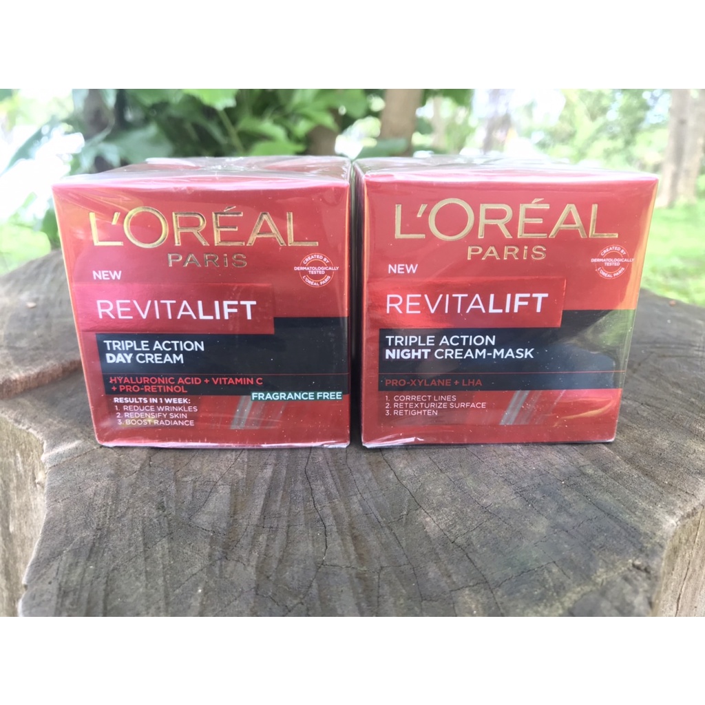 ลอรีอัล รีไวทัลลิฟ ทริปเปิล แอคชั่น เดย์ครีม/ไนท์ครีม 50 มล. L’OREAL Revitalift Triple Action Day/Night Cream 50 ml.